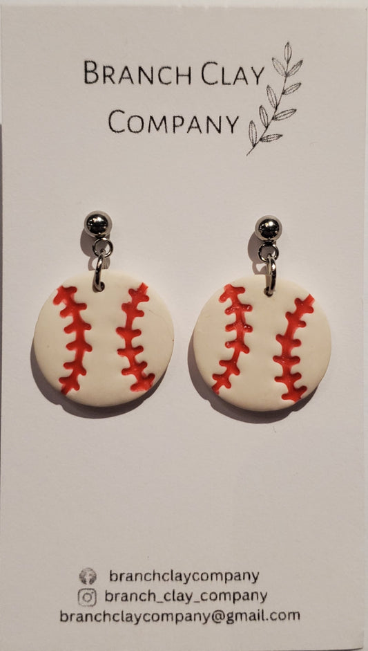 Branch Clay Baseball earrings