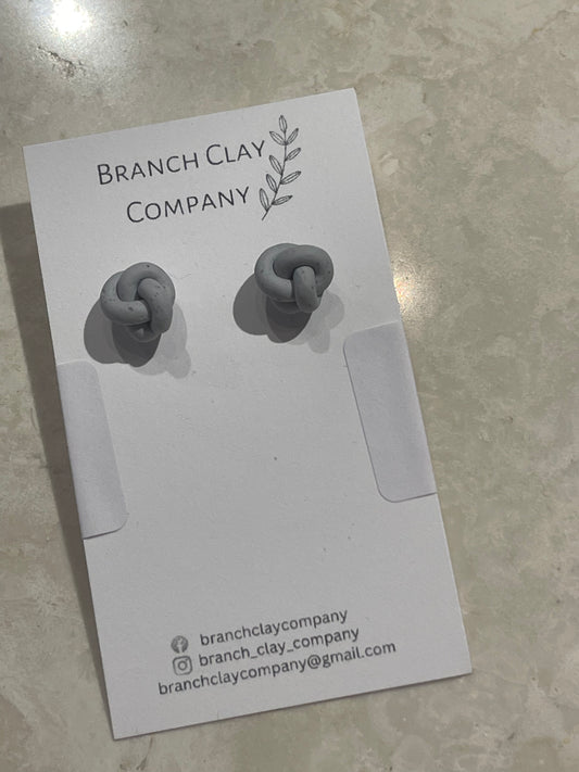 Branch Clay Knot Stud Earrings